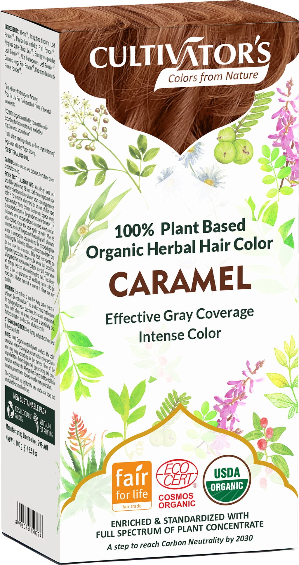 CULTIVATOR'S Organic Herbal Hair Color Caramel