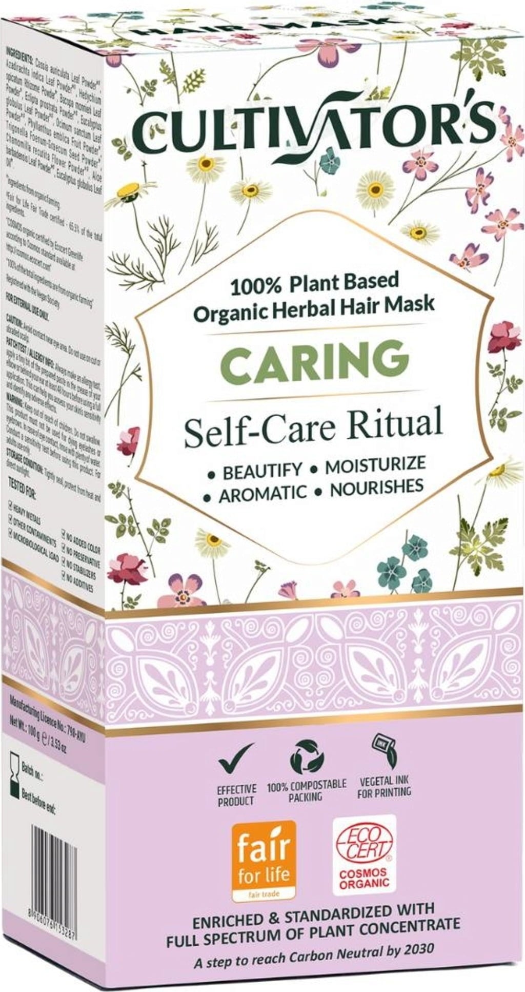 CULTIVATOR'S Organic Herbal Hair Mask Powder - Caring
