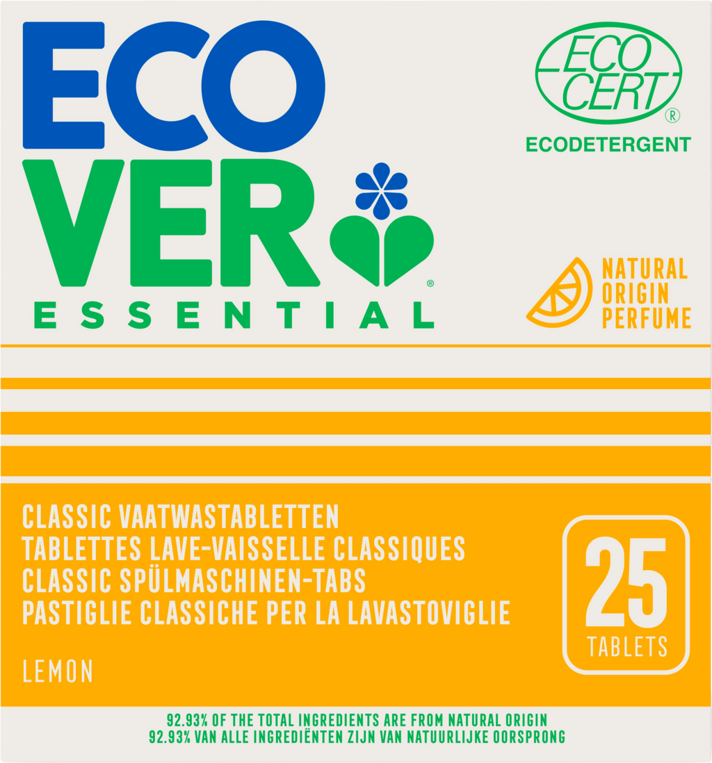 ecover Essential Lemon Dishwasher Tabs - 25 Pcs