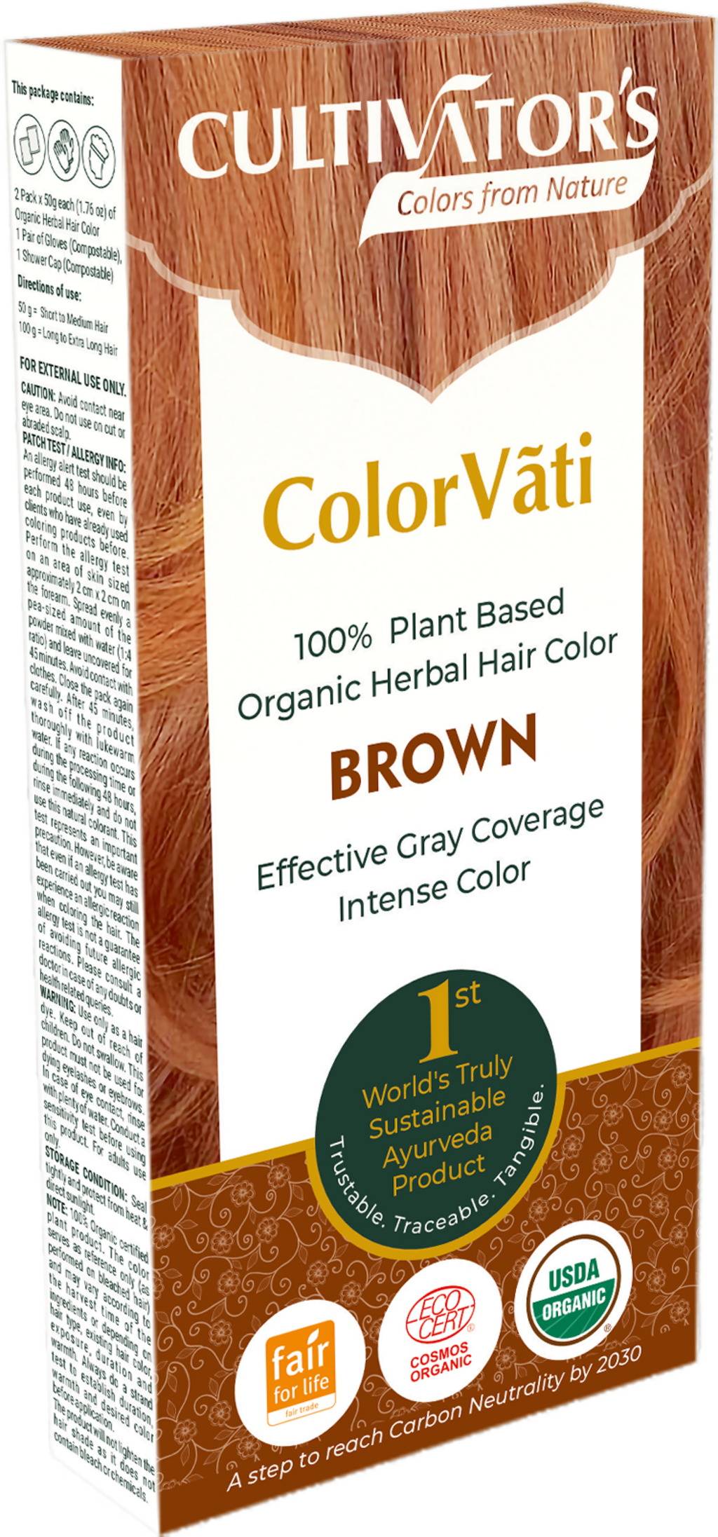 ColorVãti Organic Herbal Hair Color - 07 Brown - 100 g