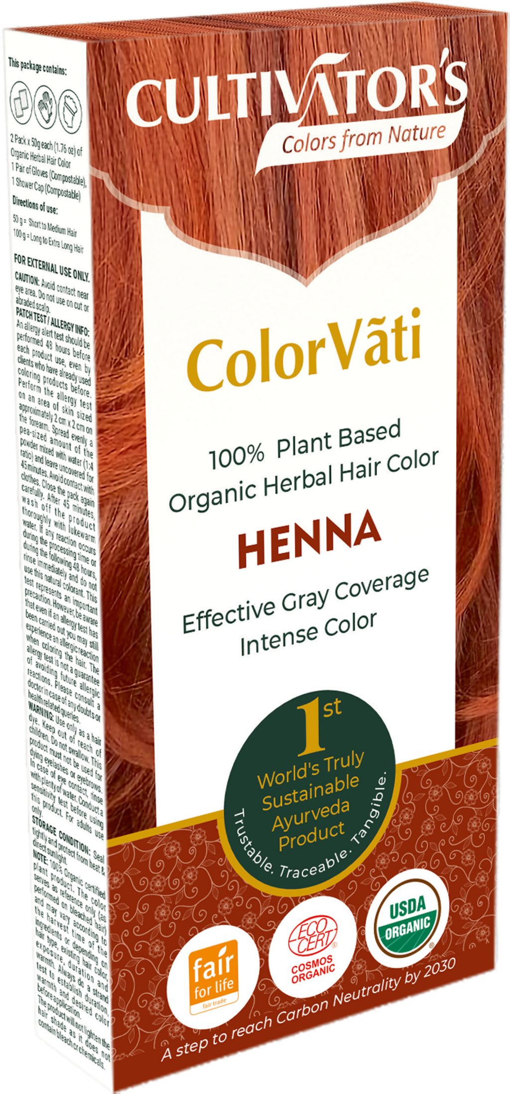 ColorVãti Colorazione Biologica per Capelli a Base di Erbe - Hennè