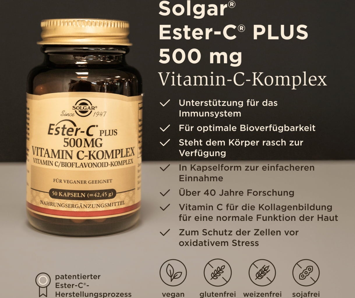 Solgar® Ester-C® Plus 500 mg Vitamin C-Komplex - 50 Kapseln