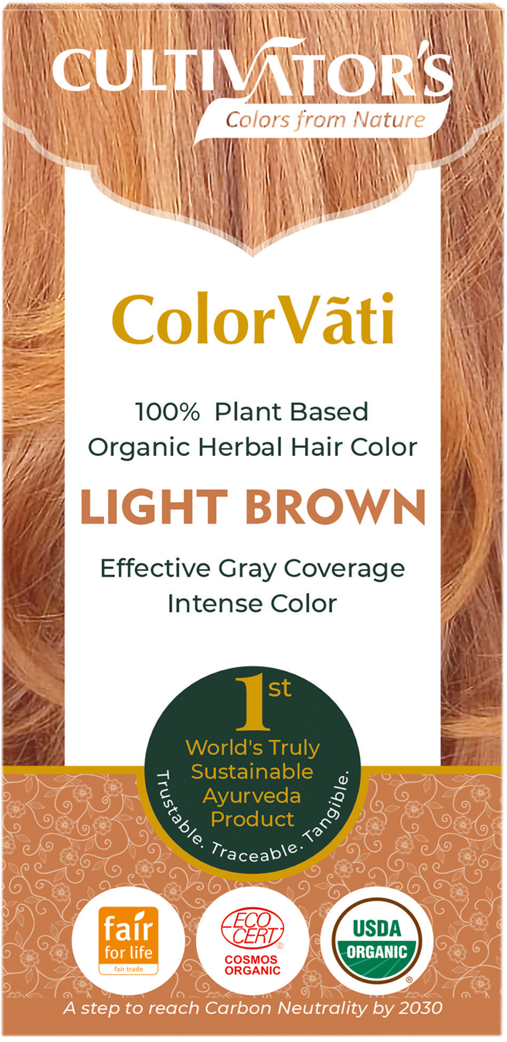 ColorVãti Organic Herbal Hair Color - 06 Light Brown