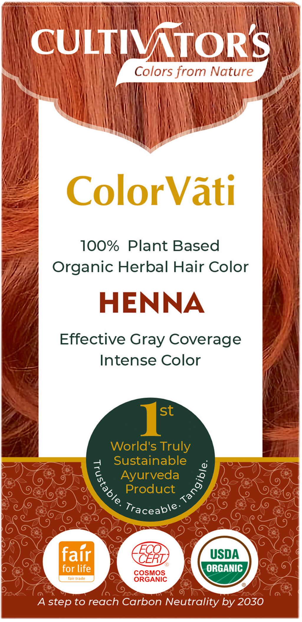 ColorVãti Colorazione Biologica per Capelli a Base di Erbe - Hennè - 100 g