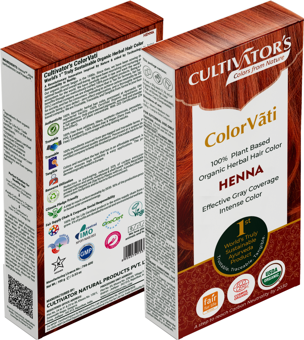 ColorVãti Colorazione Biologica per Capelli a Base di Erbe - Hennè - 100 g