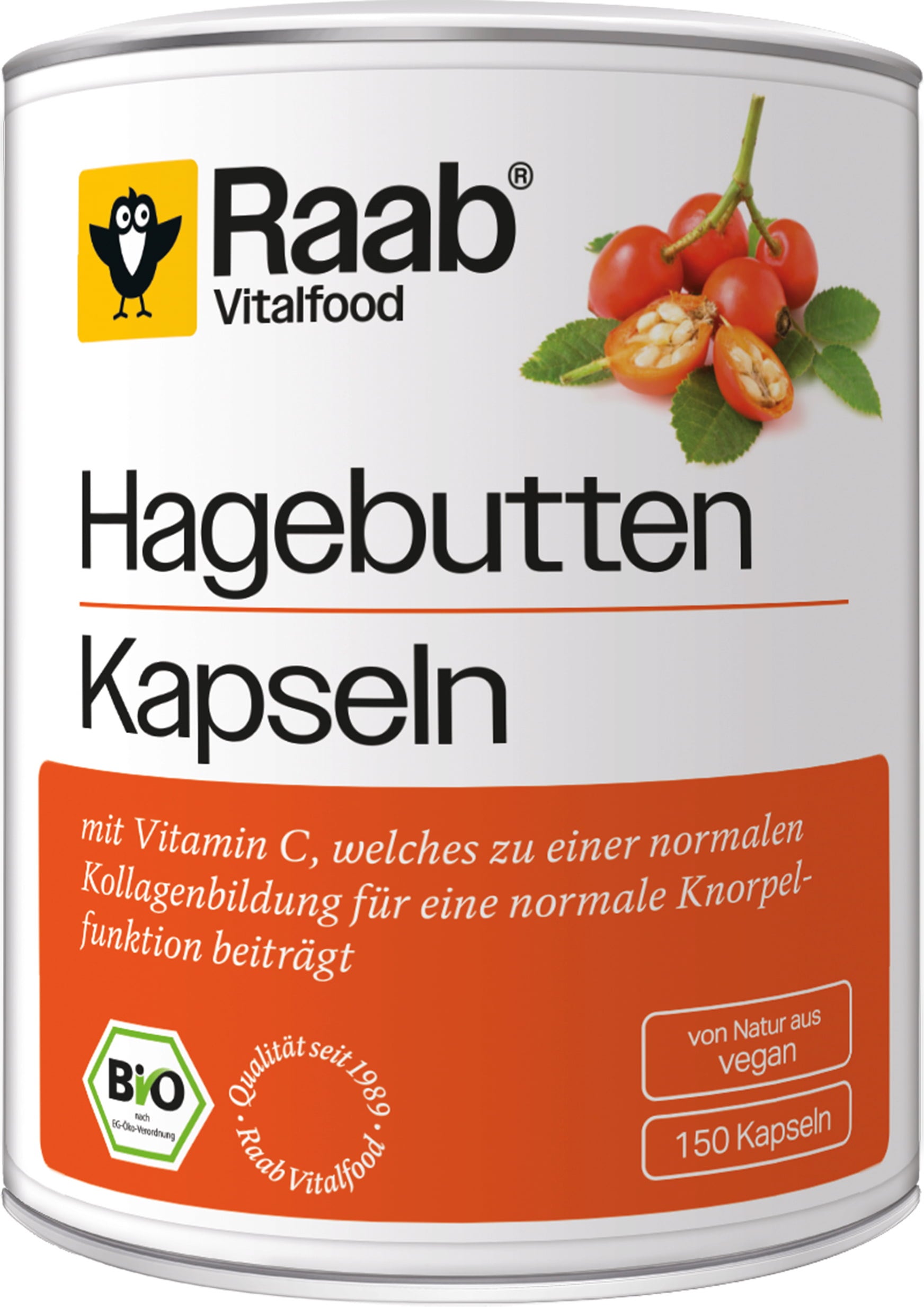 Raab Vitalfood GmbH Organic Rosehip Capsules - 150 Capsules
