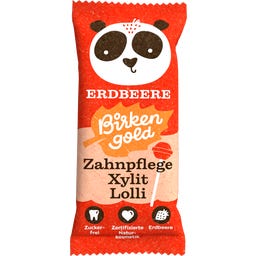 Birkengold Zahnpflege Xylit Lolli - Erdbeere