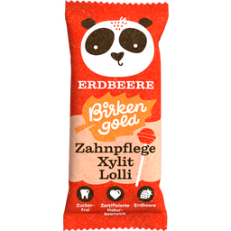 Birkengold Zahnpflege Xylit Lolli - Erdbeere