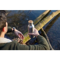 Bambaw Rozsdamentes acél palack, 1000 ml - Natural Steel