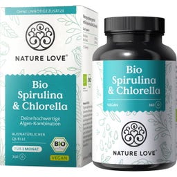 Nature Love Spirulina & Chlorella Bio - 360 Tabletten