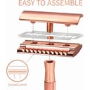 Bambaw Rasierhobel mit Rasierständer - Rosé Gold