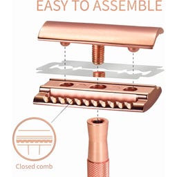 Bambaw Rasierhobel mit Rasierständer - Rosé Gold