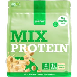 Veganer Proteinmix Hanf-, Sonnenblumen-, Erbsen-, Kürbisprotein, Bio - Banane