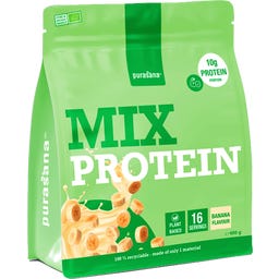 Veganer Proteinmix Hanf-, Sonnenblumen-, Erbsen-, Kürbisprotein, Bio - Banane