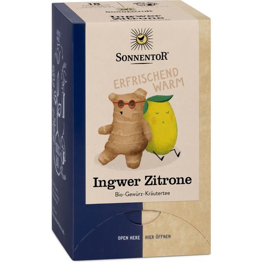 Sonnentor Ingwer Zitrone Tee - Doppelkammerbeutel, 18 Stück