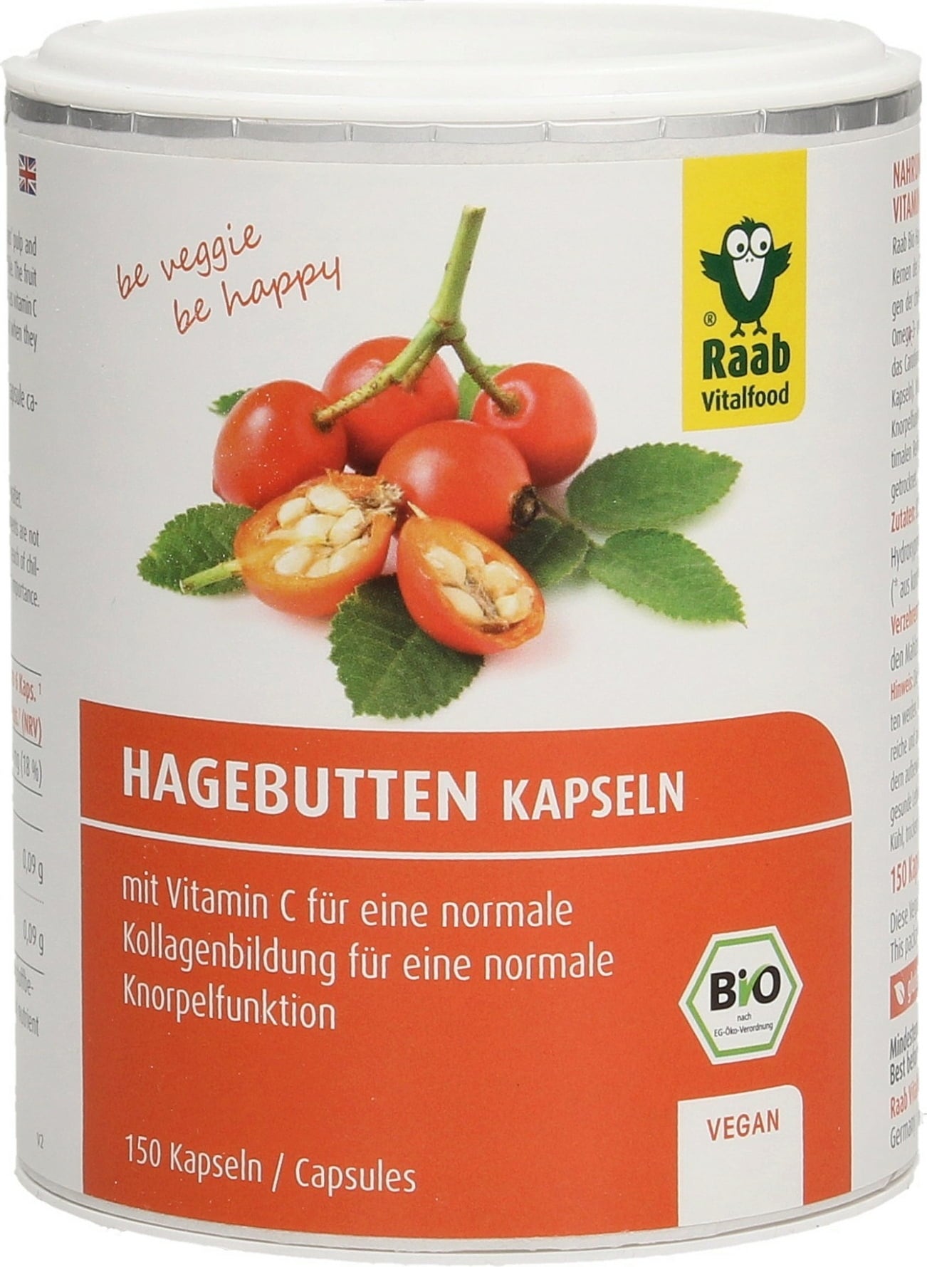 Raab Vitalfood GmbH Organic Rosehip Capsules - 150 Capsules