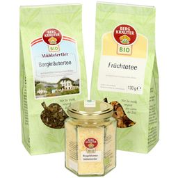 Österreichische Bergkräuter Tee-Set mit Ringelblumenzucker
