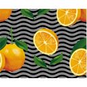 FRIUBASCA Spelt Yoga Bolster with Aromatic Herbs - Waves with oranges print