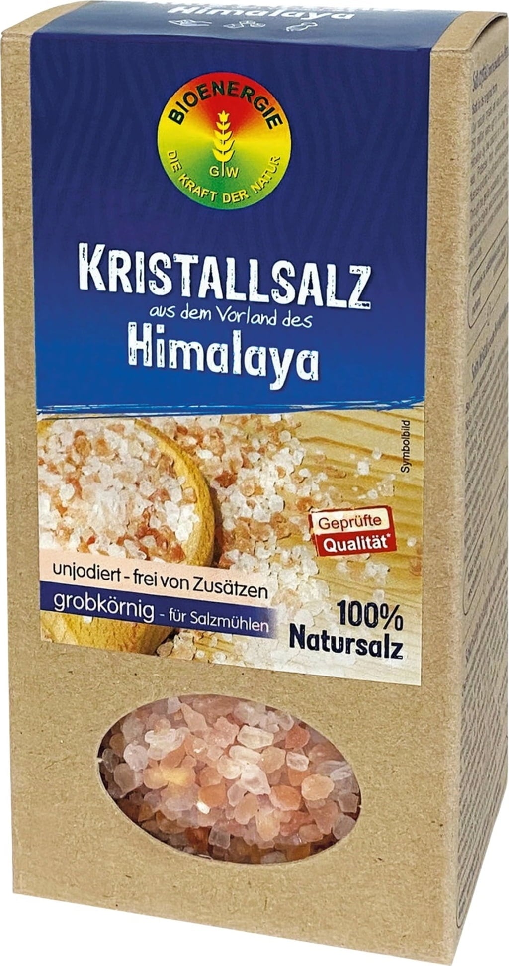 Kristallsalz-Granulat grob aus dem Himalaya Vorland , 500g Karton