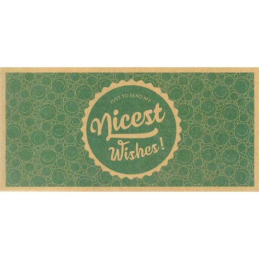 Nicest Wishes! - Geschenk-Gutschein auf umweltfreundlichem Recyclingpapier
