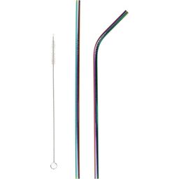 Dantesmile Rainbow Stainless Steel Straws - 2 Pack - 1 Set