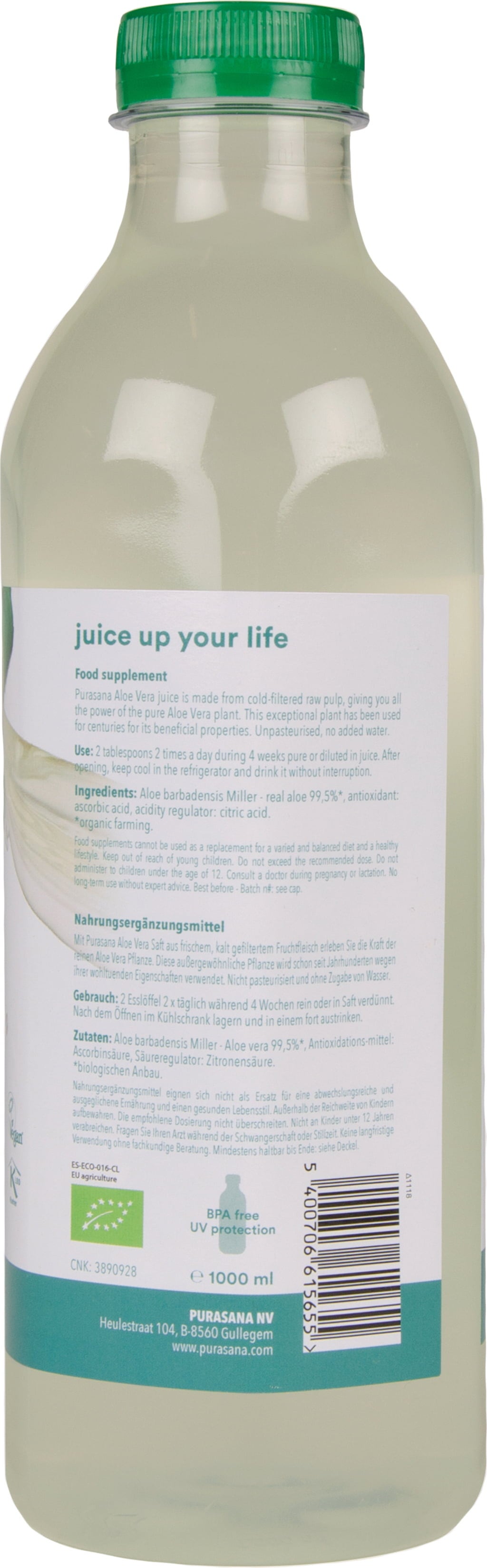 Purasana Organic Aloe Vera Juice - 1 l
