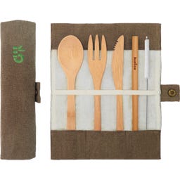 Bambaw Set de Couverts en Bambou - Olive