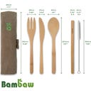 Bambaw Set de Couverts en Bambou - Olive