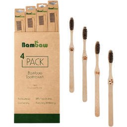 Bambaw Bamboo Toothbrush, hard - 4 Pcs