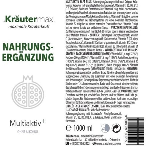 Kräutermax Jus Mutlaktiv+ - 1.000 ml
