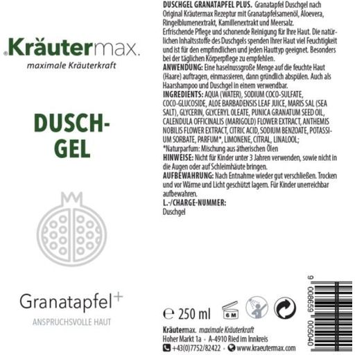 Kräutermax Pomegranate + Shower Gel - 250 ml