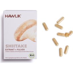 Shiitake ekstrakt + Shiitake v prahu - organske kapsule - 60 kap.