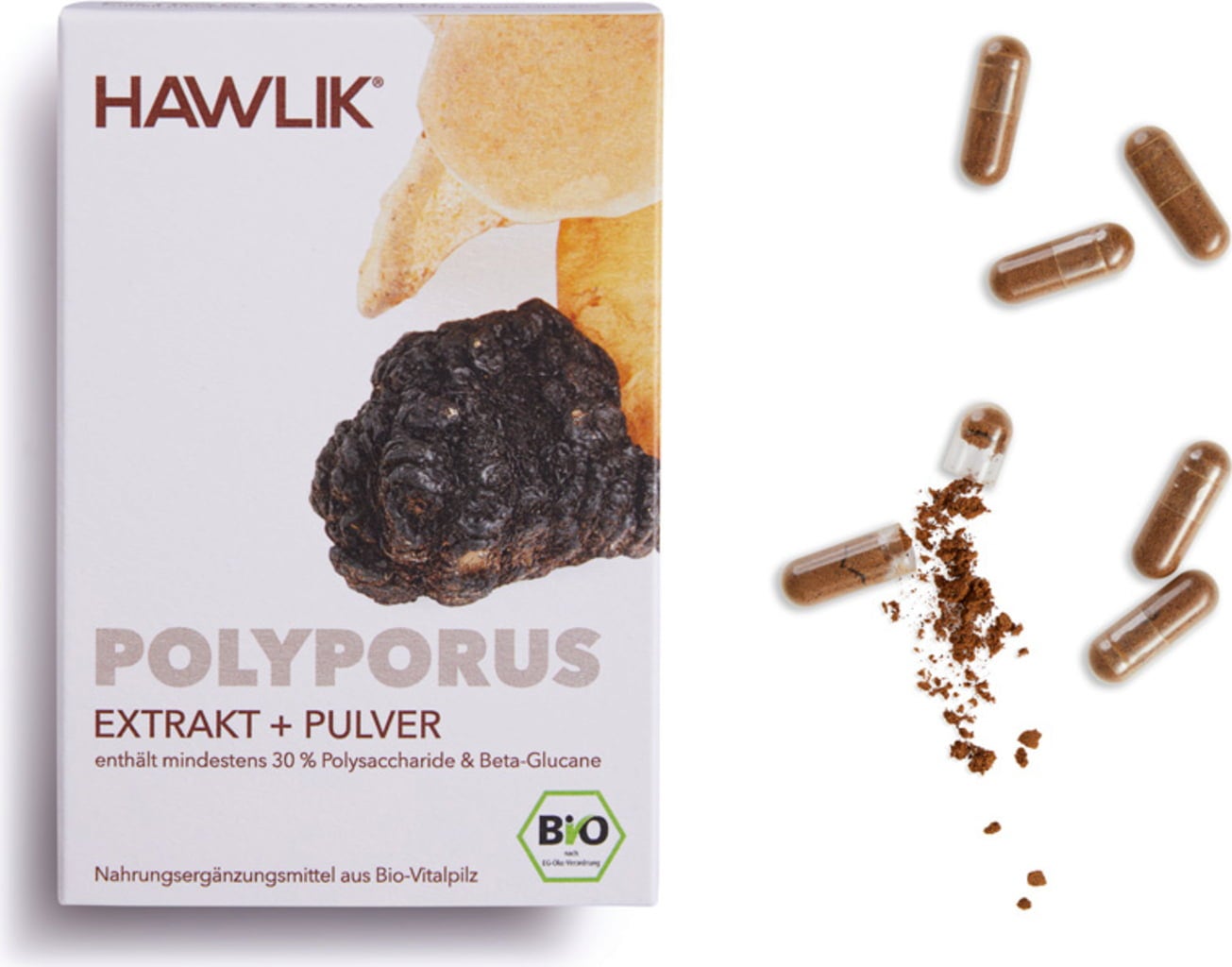 Polyporus Extrakt + Pulver Kapseln Bio - 60 Kapseln