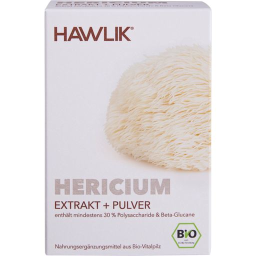 Hericium ekstrakt + Hericium v prahu - organske kapsule - 120 kap.