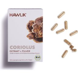 Hawlik Coriolus ekstrakt + proszek kapsułki bio - 120 Kapsułki