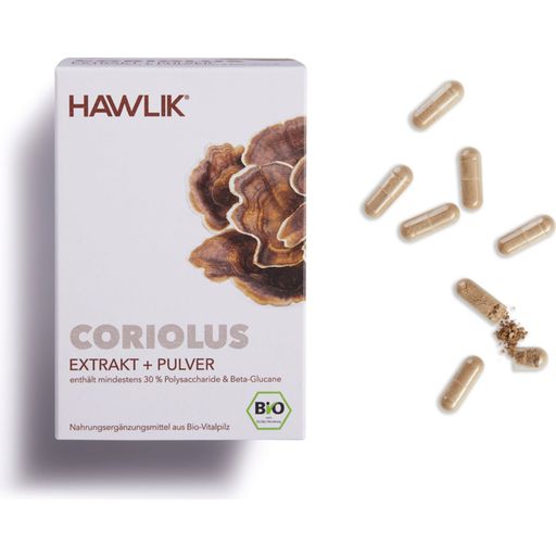 Hawlik Bio Coriolus kivonat + por kapszula - 120 kapszula