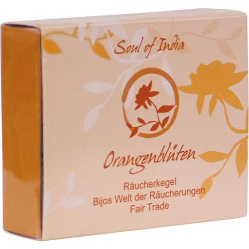 Soul of India Orange Blossom Incense Cones, FAIR TRADE - 1 Box