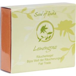 Soul of India Lemongrass Incense Cones, FAIR TRADE - 1 Box