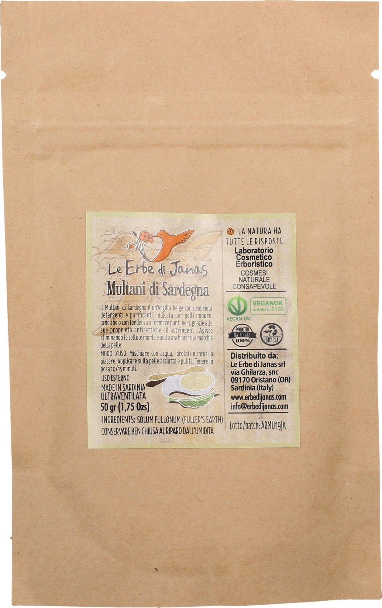 Le Erbe di Janas Bleicherde (Fuller's Earth) - 50 g