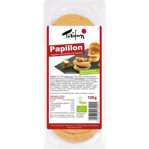 Organic Papillon - Vegan Cold Cuts with Paprika - 125 g