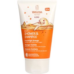 KIDS 2in1 gel za tuširanje in šampon s pomarančo - 150 ml