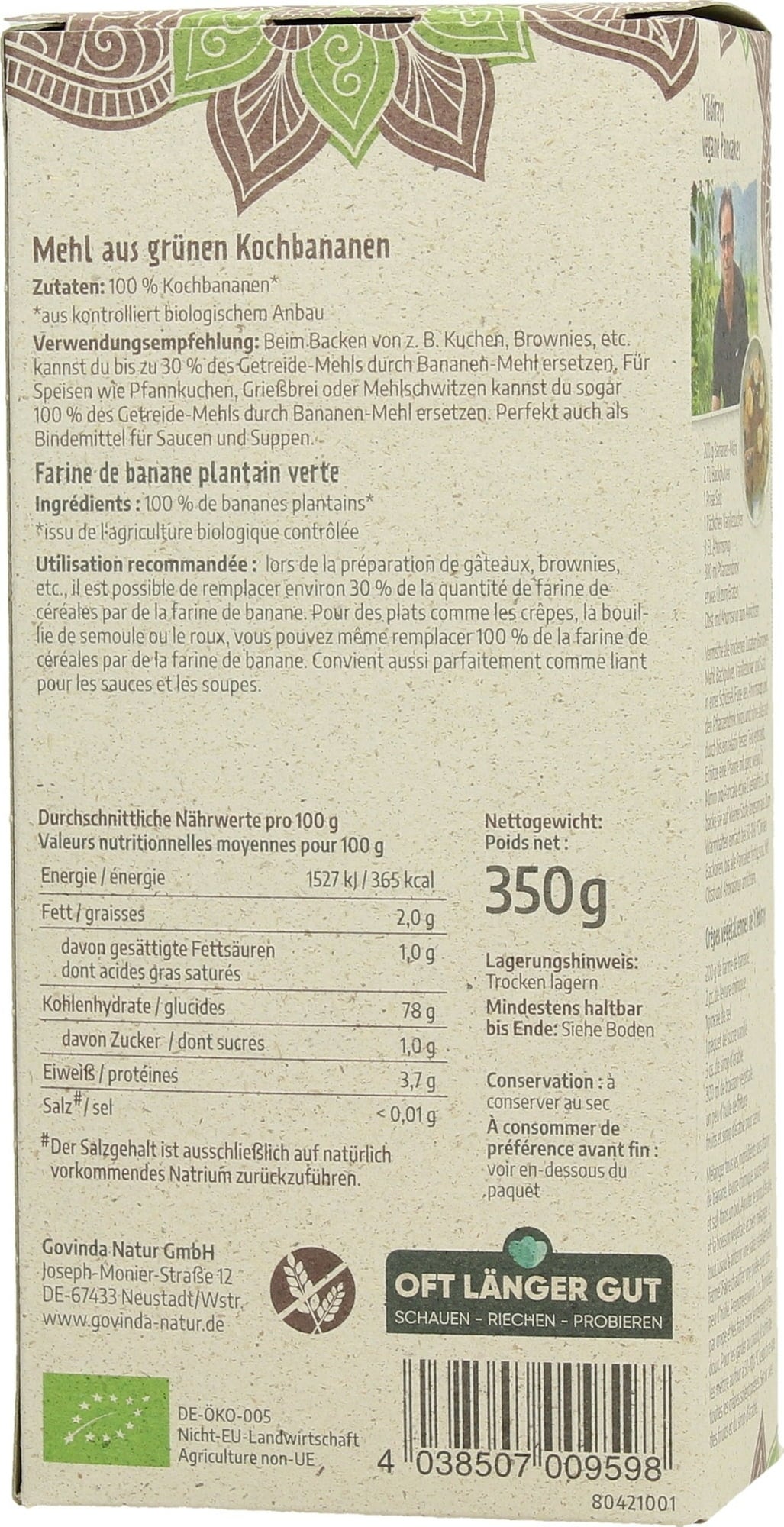 Govinda Farine de Banane Bio - 350 g