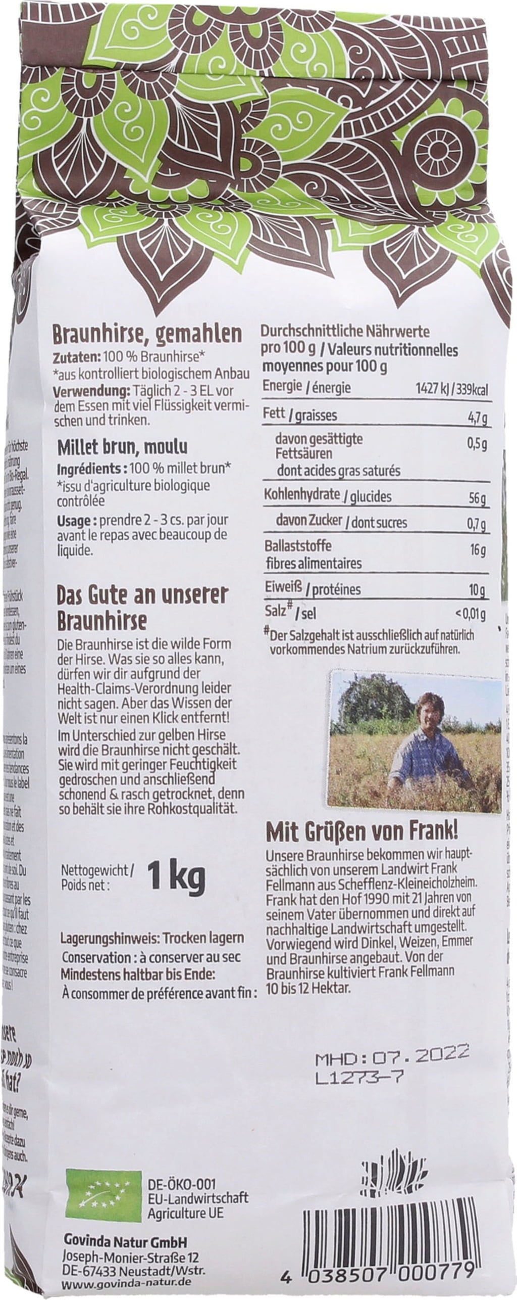 Govinda Braunhirse bio - 1000g