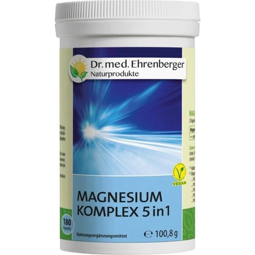 Dr. med. Ehrenberger Bio- & Naturprodukte Kompleks magnezija 5 v 1 - 180 kap.
