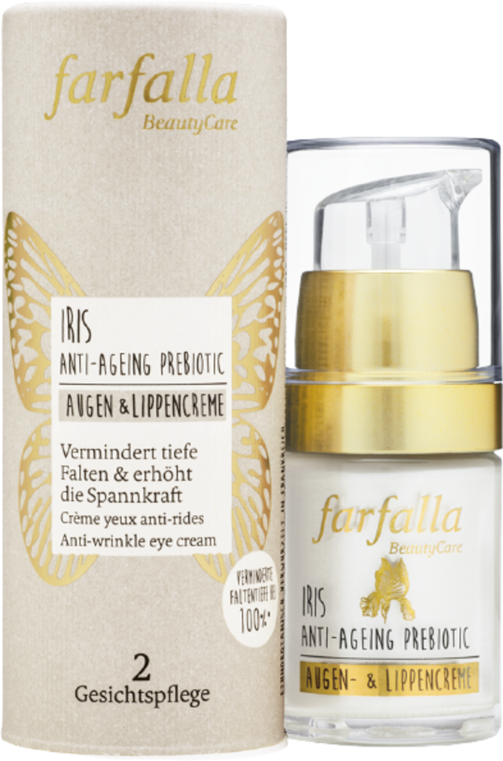 Iris Anti-Ageing Prebiotic Anti-Wrinkle Lip & Eye Cream - 15 ml