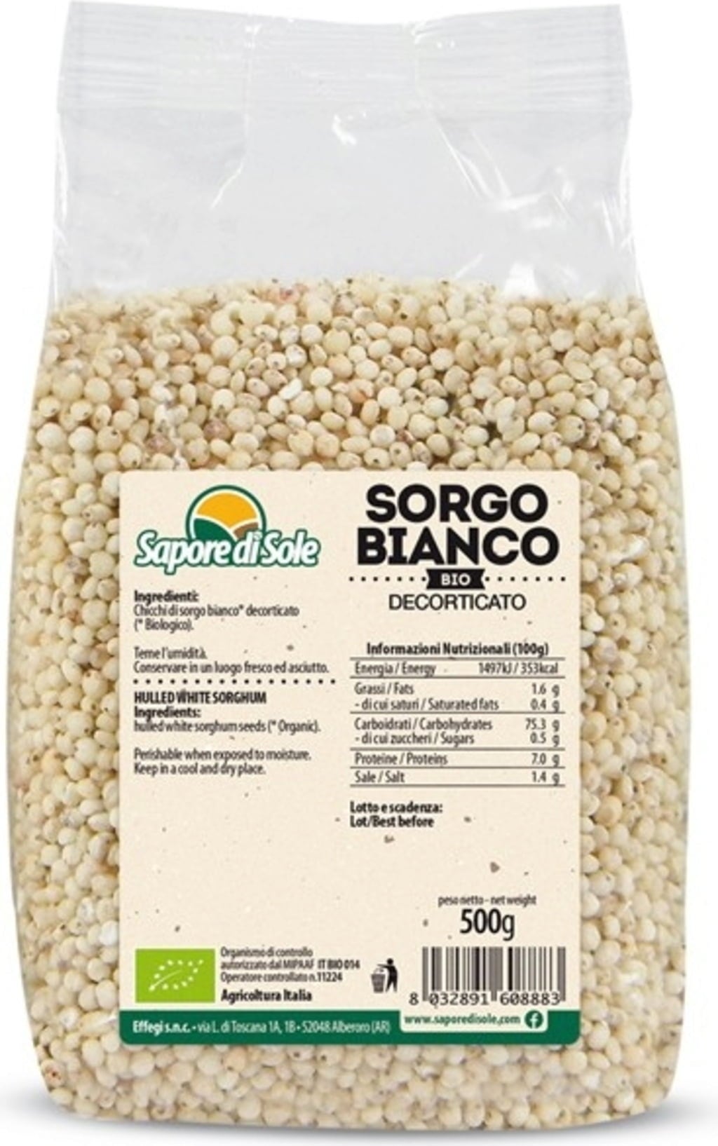Sapore di Sole Bio weißer Sorghum