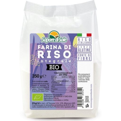 Organic Wholemeal Rice Flour, Gluten-Free - 350 g