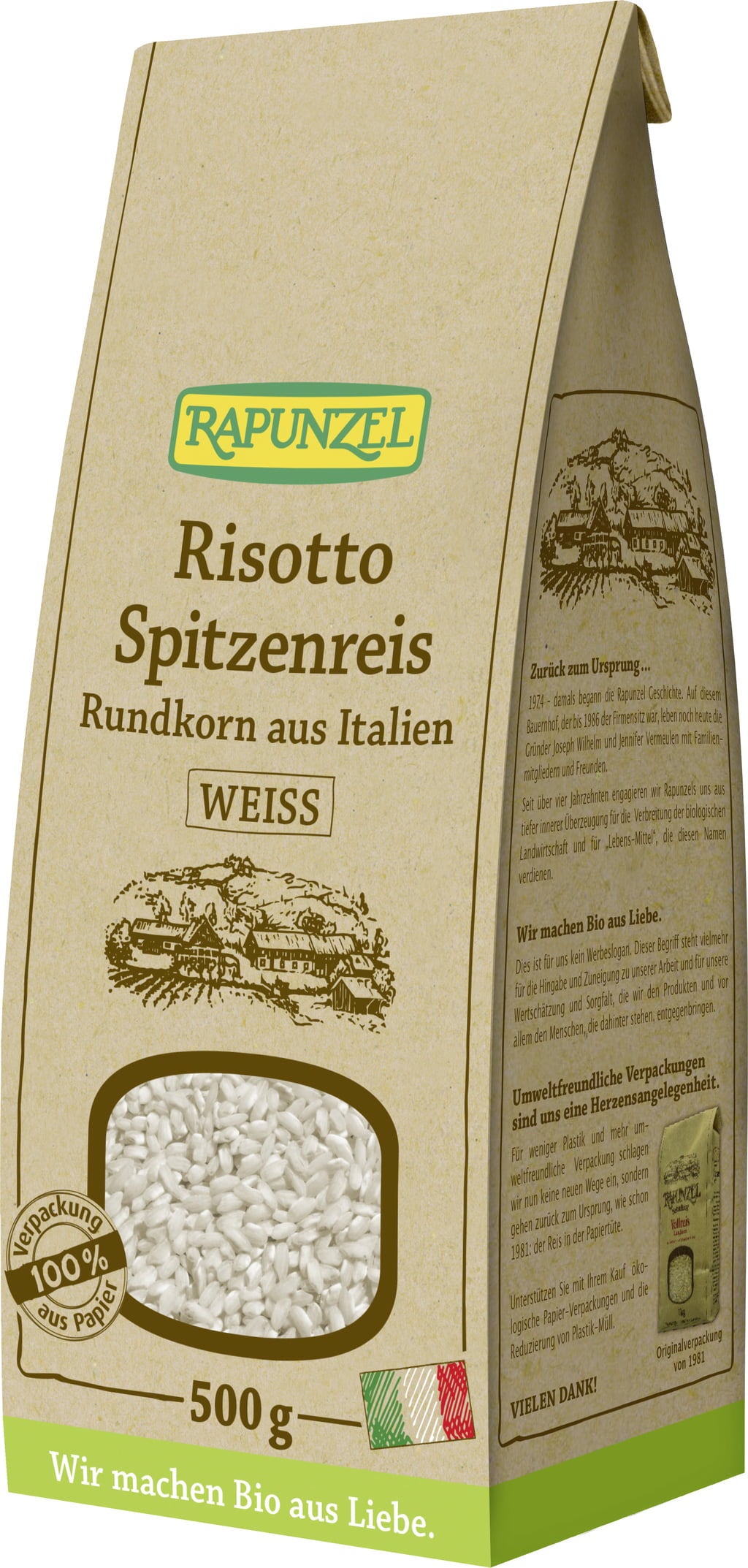 Bio Risotto Rundkorn Spitzenreis 'Ribe' weiß