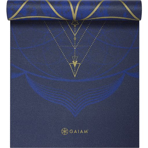 Tappetino da Yoga Reversibile Premium SOLE & LUNA  - sfumature di blu con un fantasia dorata