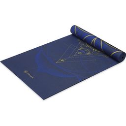 Esterilla de yoga reversible premium SUN & MOON - Tonos de azul con un dibujo dorado.